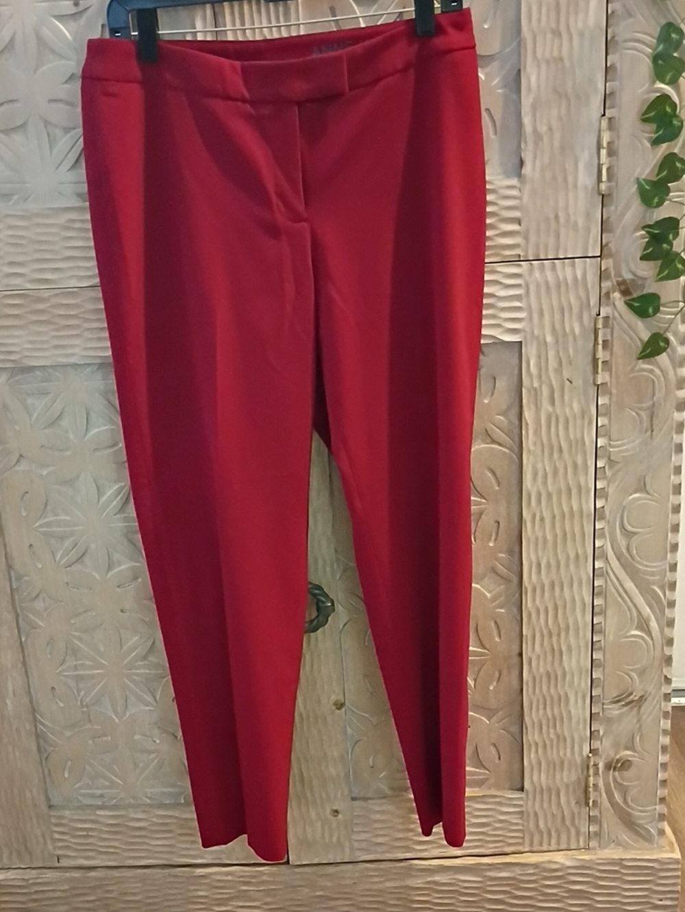 Ann Taylor Factory Red Cropped Straight-Leg Pants